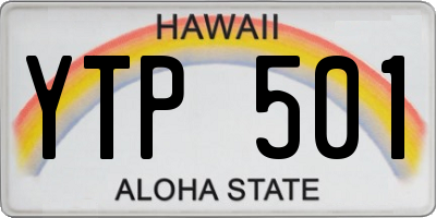 HI license plate YTP501