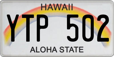 HI license plate YTP502