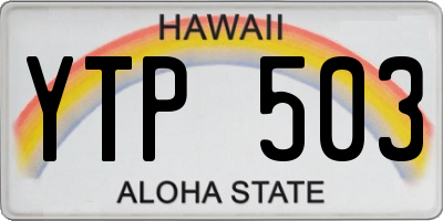 HI license plate YTP503