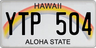 HI license plate YTP504