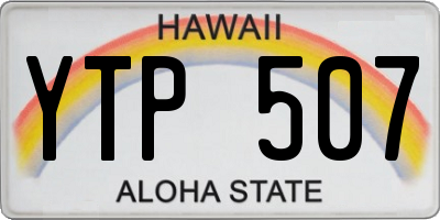 HI license plate YTP507