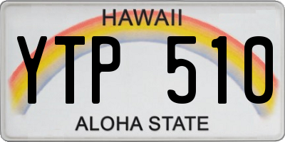 HI license plate YTP510