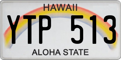 HI license plate YTP513
