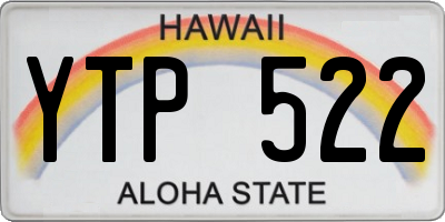HI license plate YTP522