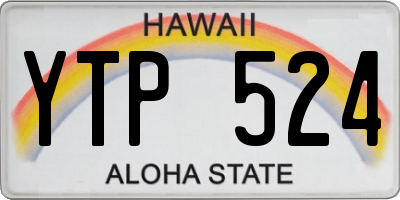 HI license plate YTP524