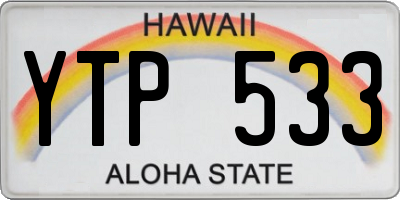HI license plate YTP533