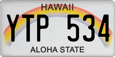 HI license plate YTP534