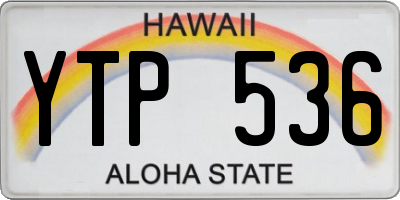 HI license plate YTP536
