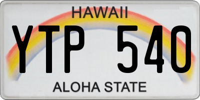 HI license plate YTP540