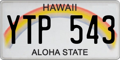HI license plate YTP543