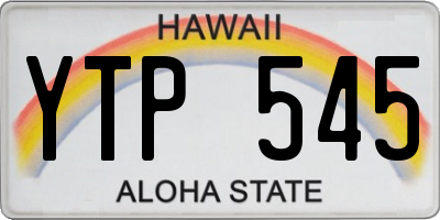 HI license plate YTP545