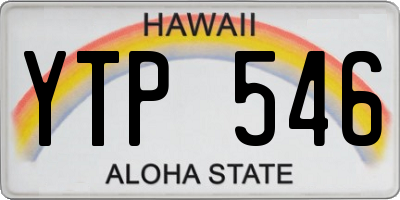 HI license plate YTP546