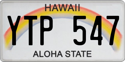 HI license plate YTP547