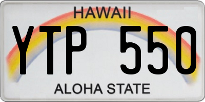HI license plate YTP550