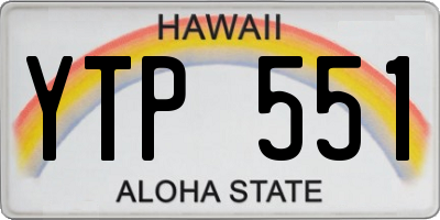 HI license plate YTP551