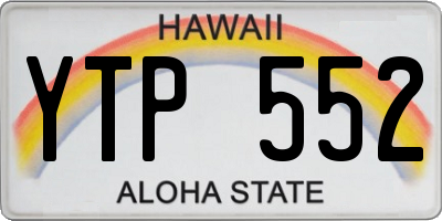 HI license plate YTP552