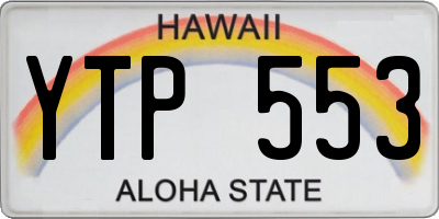 HI license plate YTP553