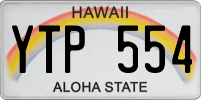 HI license plate YTP554