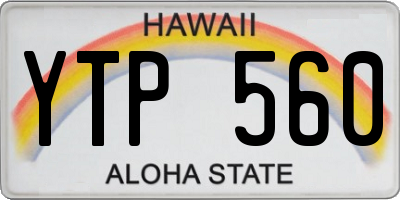 HI license plate YTP560