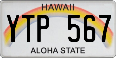 HI license plate YTP567