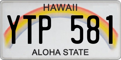 HI license plate YTP581