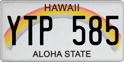 HI license plate YTP585