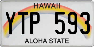HI license plate YTP593