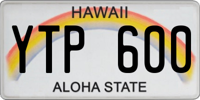 HI license plate YTP600