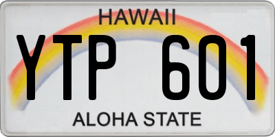 HI license plate YTP601