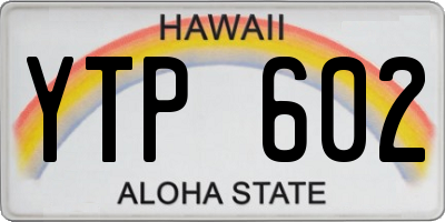 HI license plate YTP602