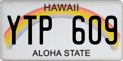 HI license plate YTP609