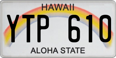 HI license plate YTP610