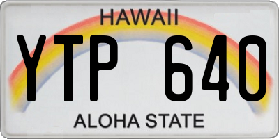 HI license plate YTP640