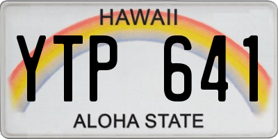 HI license plate YTP641