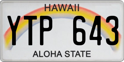 HI license plate YTP643