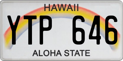 HI license plate YTP646