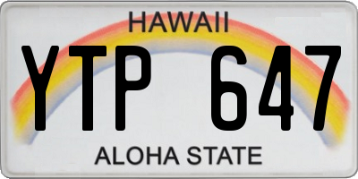 HI license plate YTP647