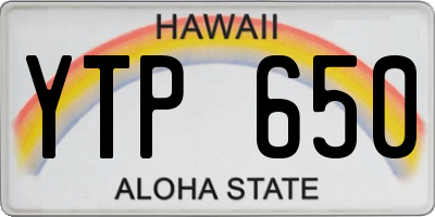 HI license plate YTP650