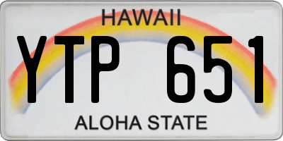 HI license plate YTP651