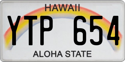 HI license plate YTP654