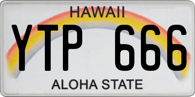 HI license plate YTP666
