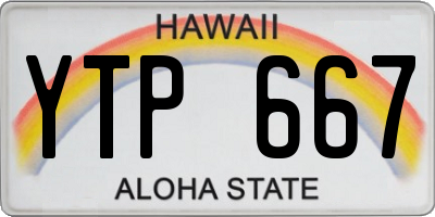 HI license plate YTP667