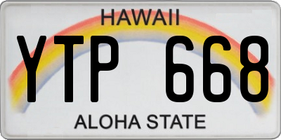 HI license plate YTP668