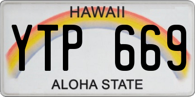 HI license plate YTP669
