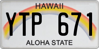 HI license plate YTP671