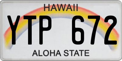 HI license plate YTP672