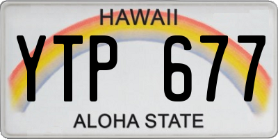 HI license plate YTP677