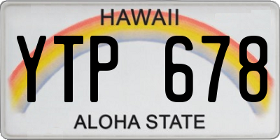 HI license plate YTP678