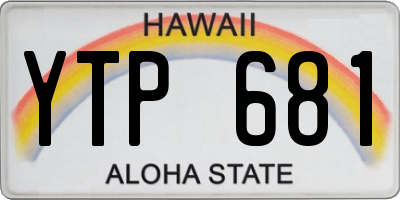 HI license plate YTP681