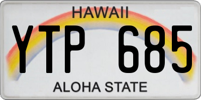 HI license plate YTP685